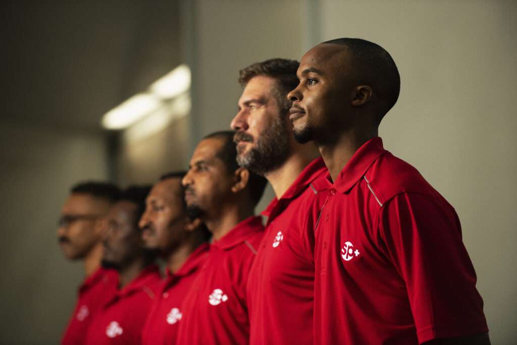 SP+ Employees lined up
